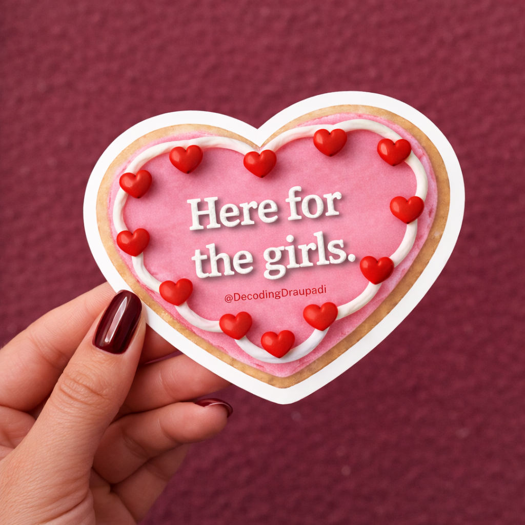 Here for the girls I Decoding Draupadi Sticker